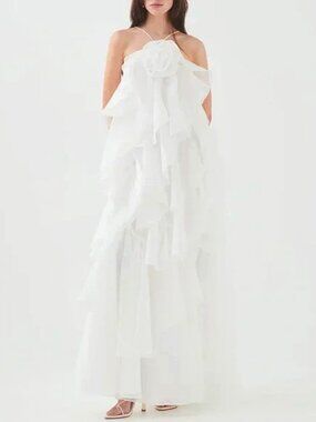 chinese dress ladies Aje Soundscape Maxi Dress (Pink) – Rent To Dress NZ main image 1